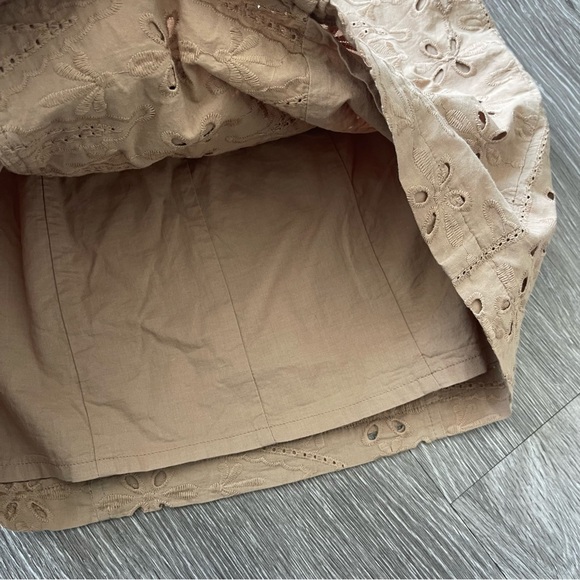 INC Brown Eyelet Puff Sleeve Mini Wrap Dress - Picture 6 of 11